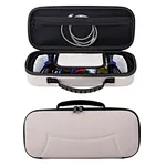 This PlayStation Portal Remote Player Carry Case, sized at 13.38*5.90*3.34 inches, is specifically crafted for the gaming console. With a precision slot dedicated to housing your device securely, it ensures perfect alignment and easy insertion.